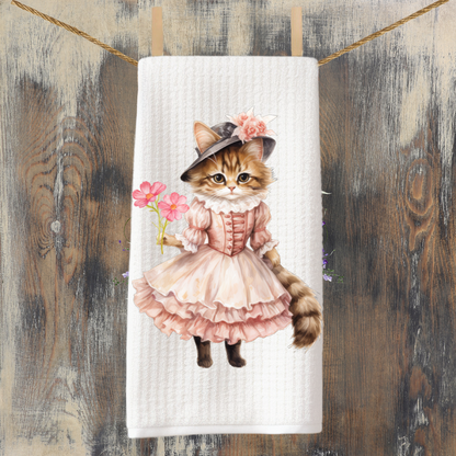 Victorian Cat Collection Tea Towel