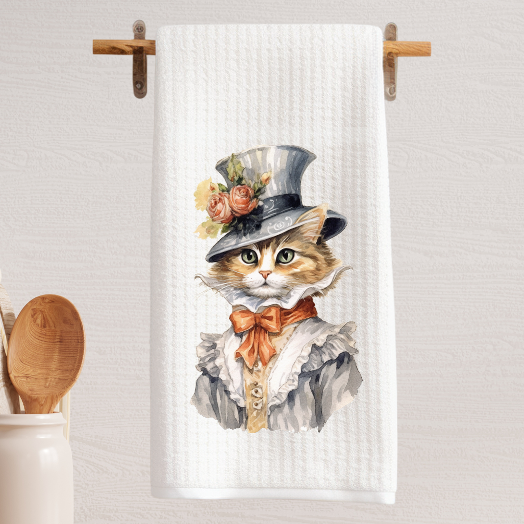 Victorian Cat Collection Tea Towel