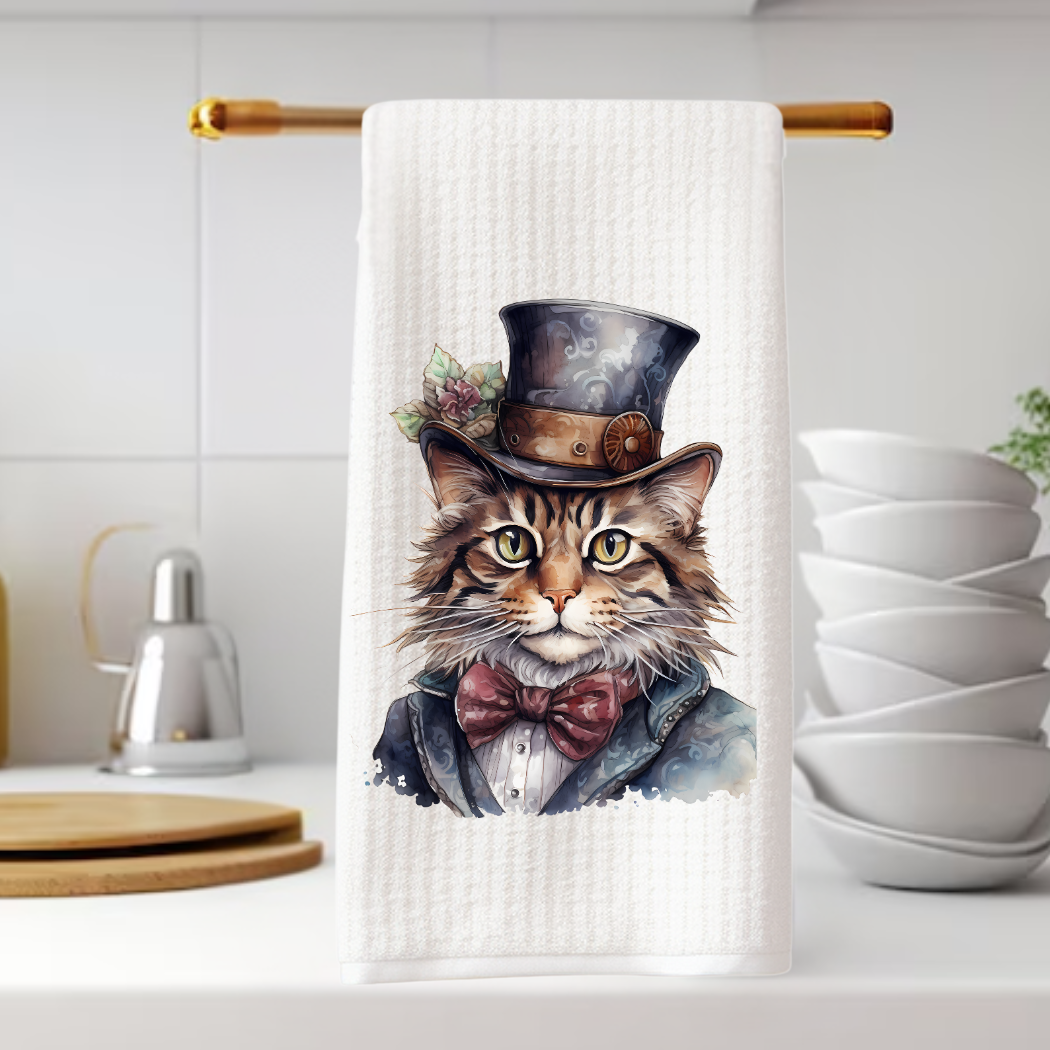 Victorian Cat Collection Tea Towel