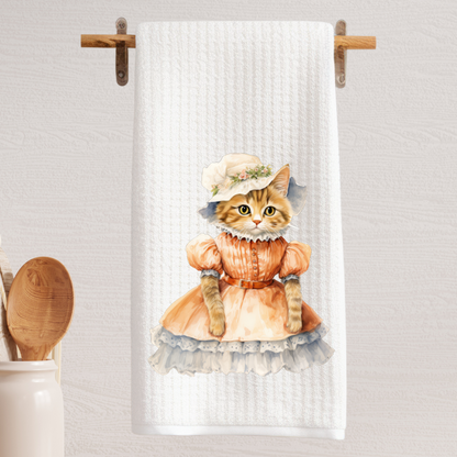 Victorian Cat Collection Tea Towel