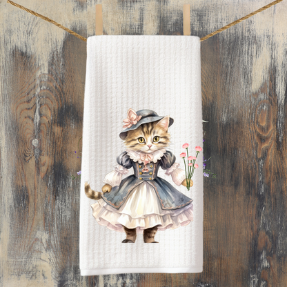 Victorian Cat Collection Tea Towel