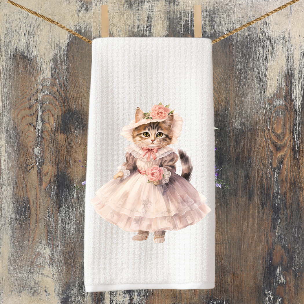 Victorian Cat Collection Tea Towel