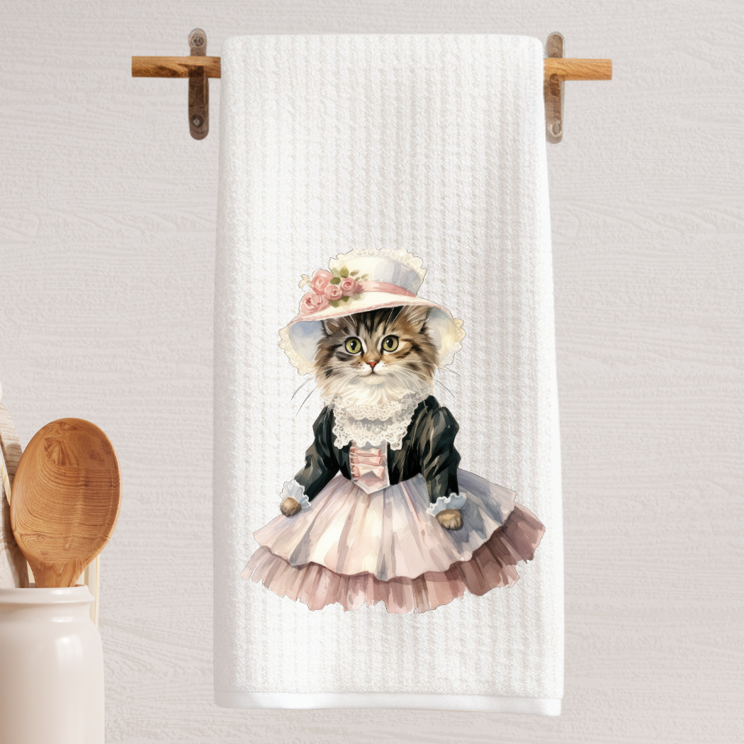 Victorian Cat Collection Tea Towel