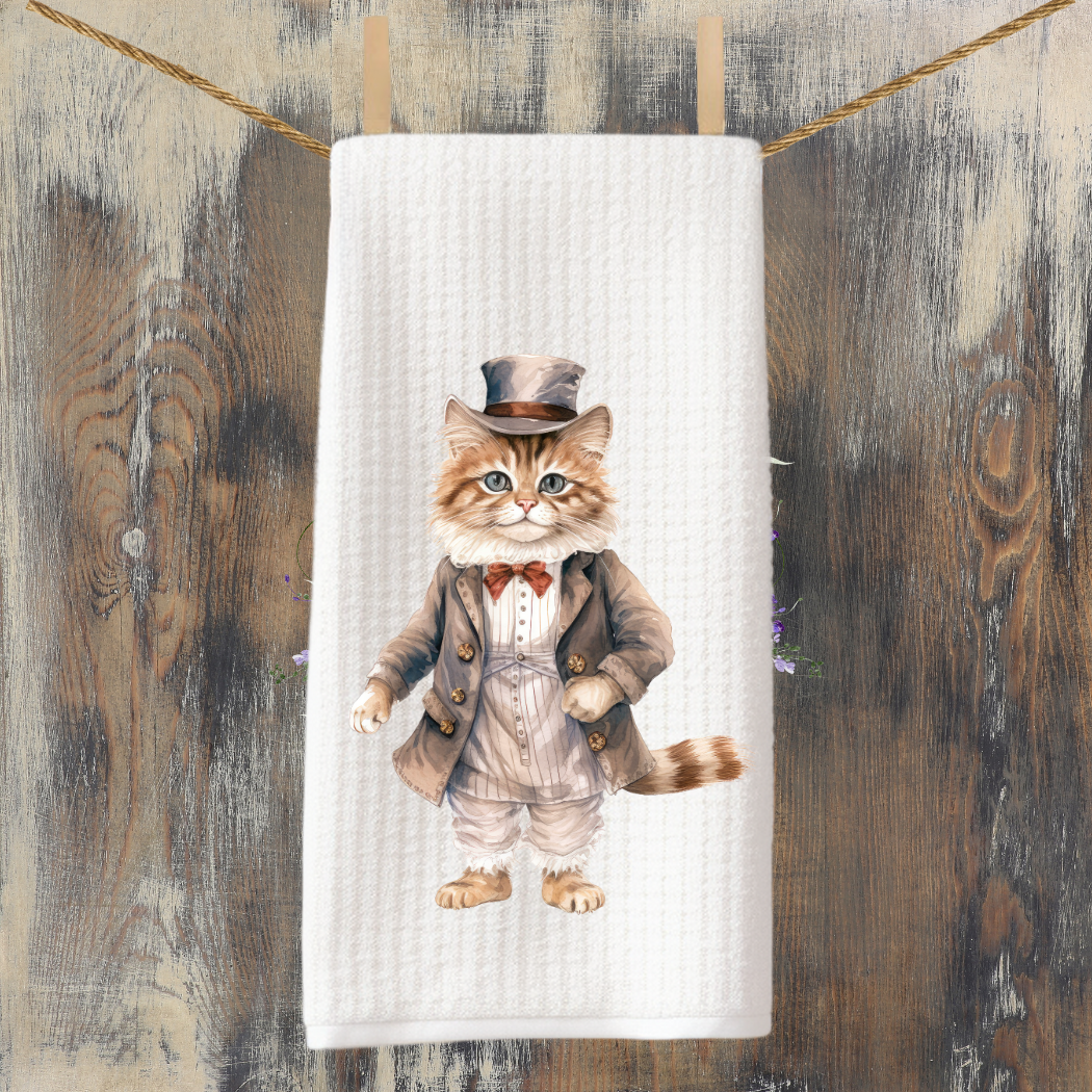 Victorian Cat Collection Tea Towel