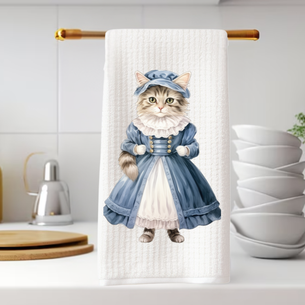 Victorian Cat Collection Tea Towel