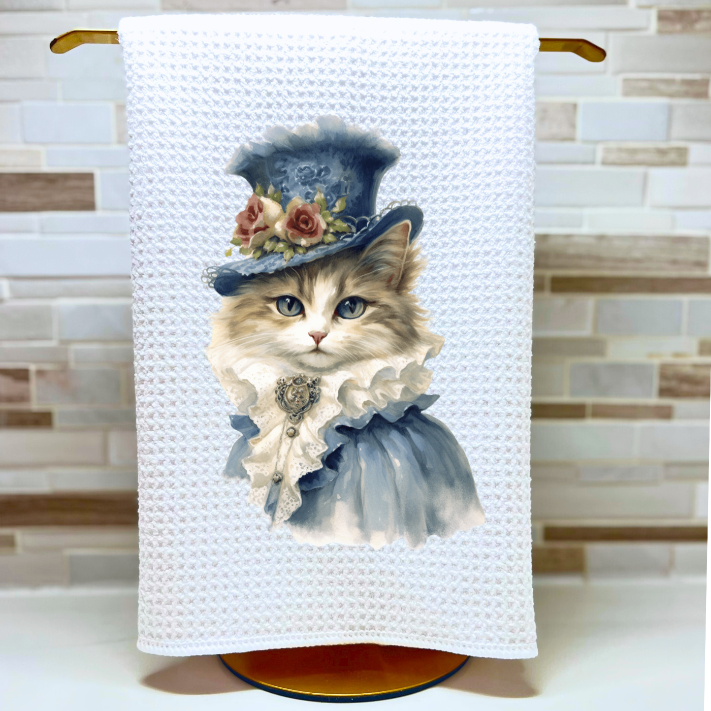 Victorian Cat Collection Tea Towel