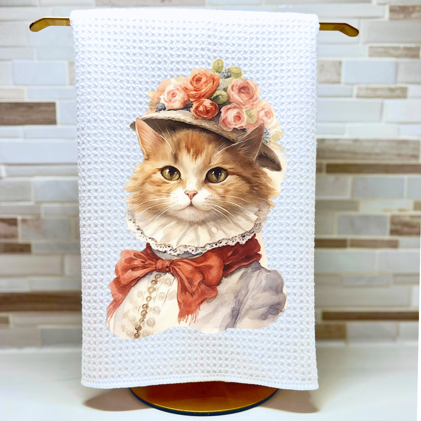 Victorian Cat Collection Tea Towel