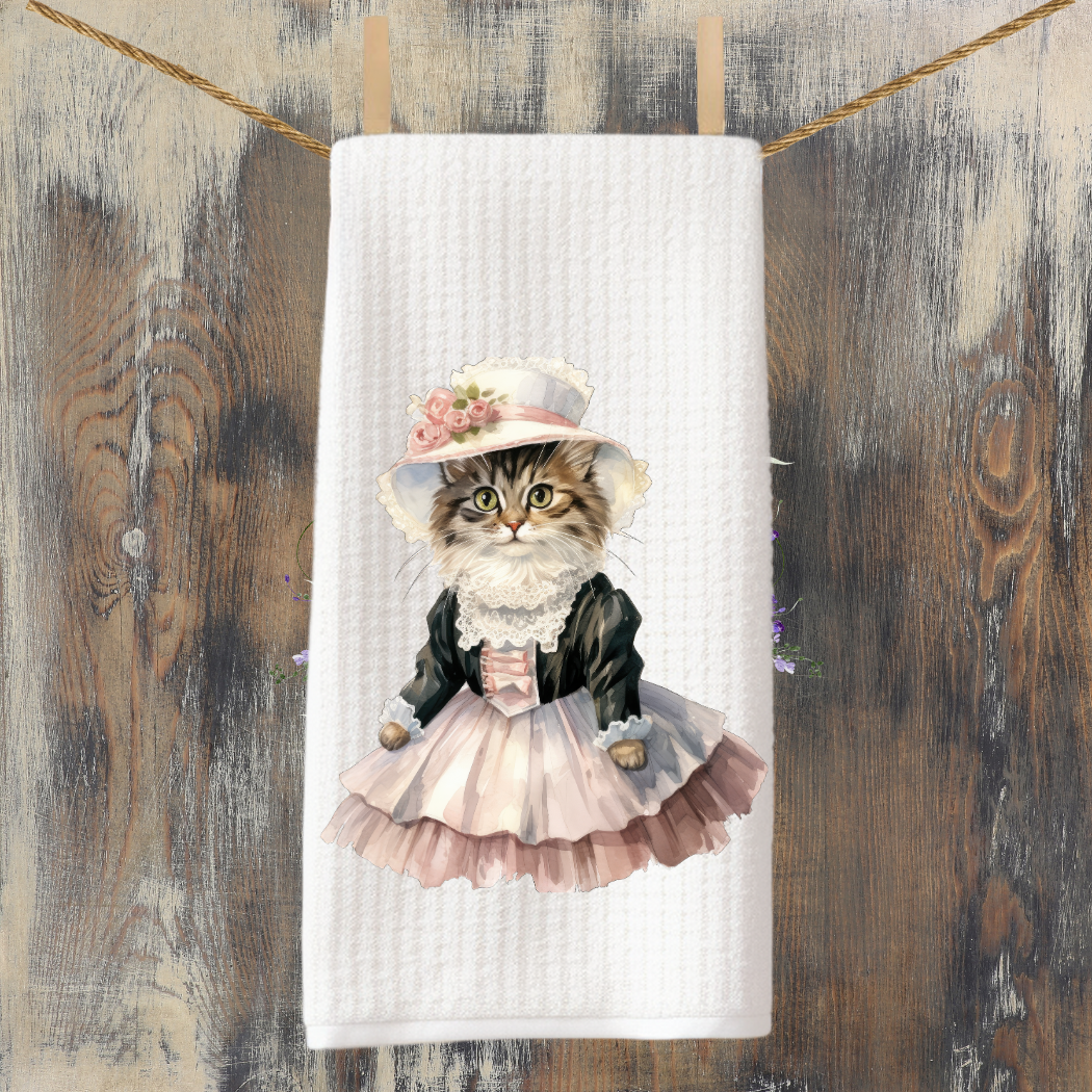 Victorian Cat Collection Tea Towel