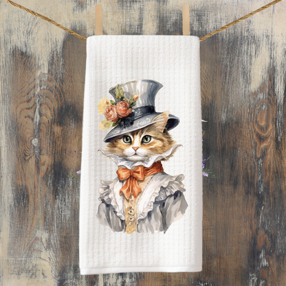 Victorian Cat Collection Tea Towel