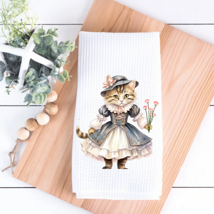 Victorian Cat Collection Tea Towel