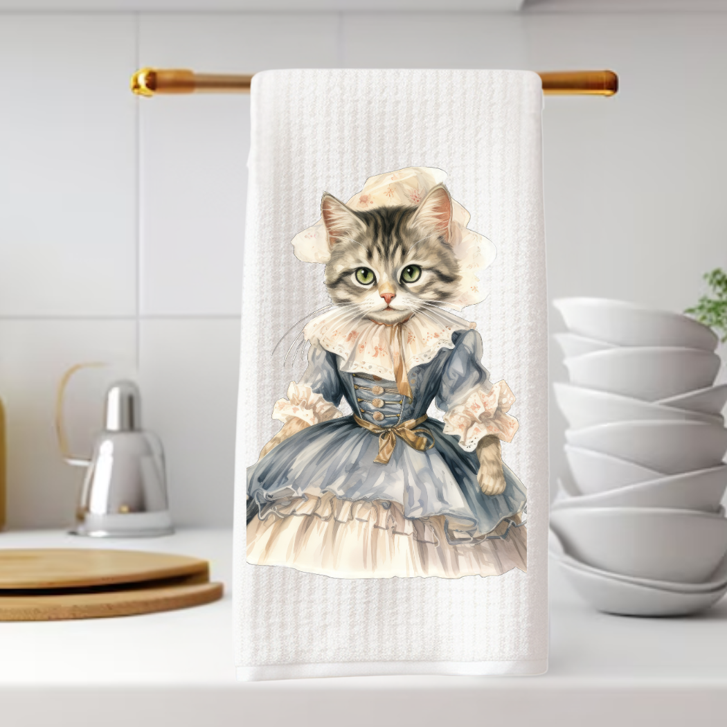 Victorian Cat Collection Tea Towel