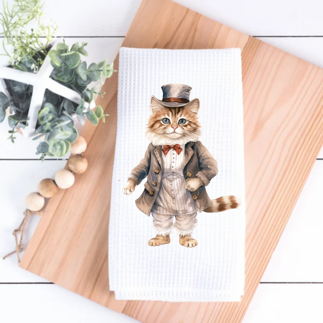 Victorian Cat Collection Tea Towel