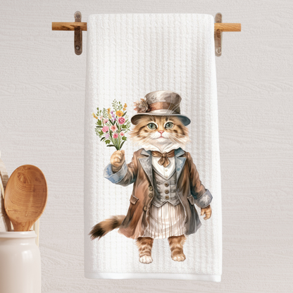 Victorian Cat Collection Tea Towel