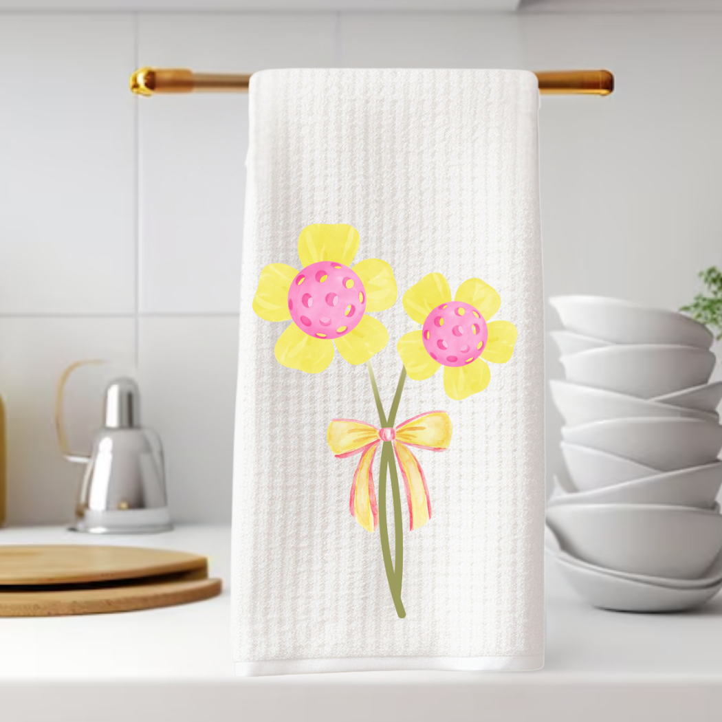 Opsie Daisy Pickleball Tea Towel