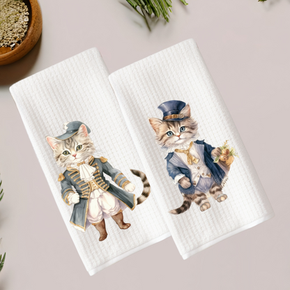 Victorian Cat Collection Tea Towel