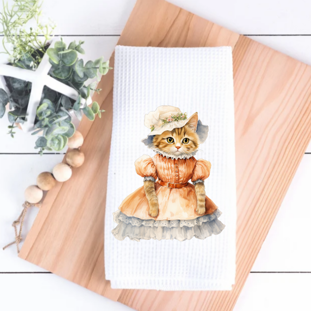 Victorian Cat Collection Tea Towel