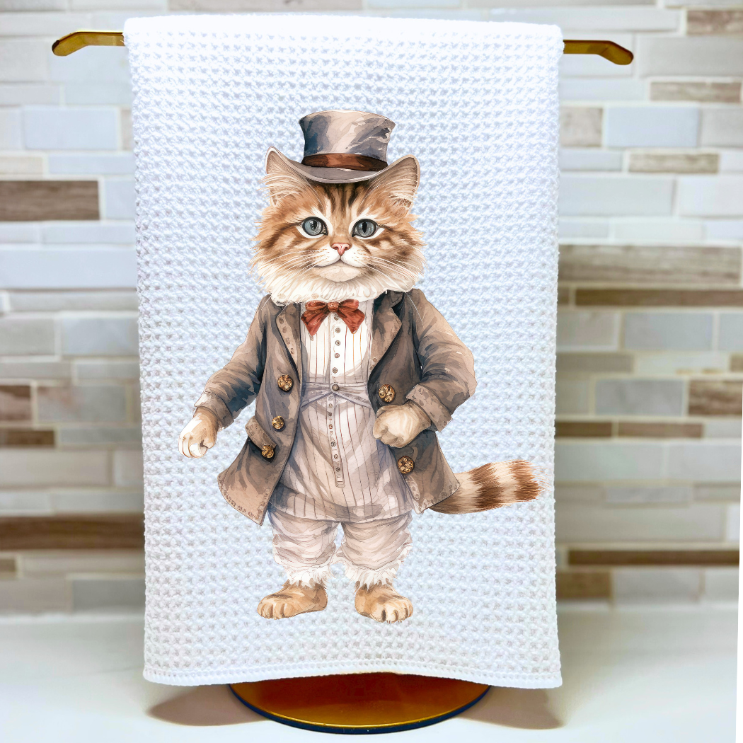 Victorian Cat Collection Tea Towel