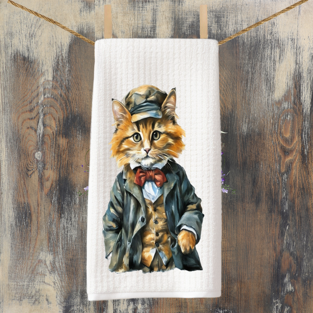 Victorian Cat Collection Tea Towel