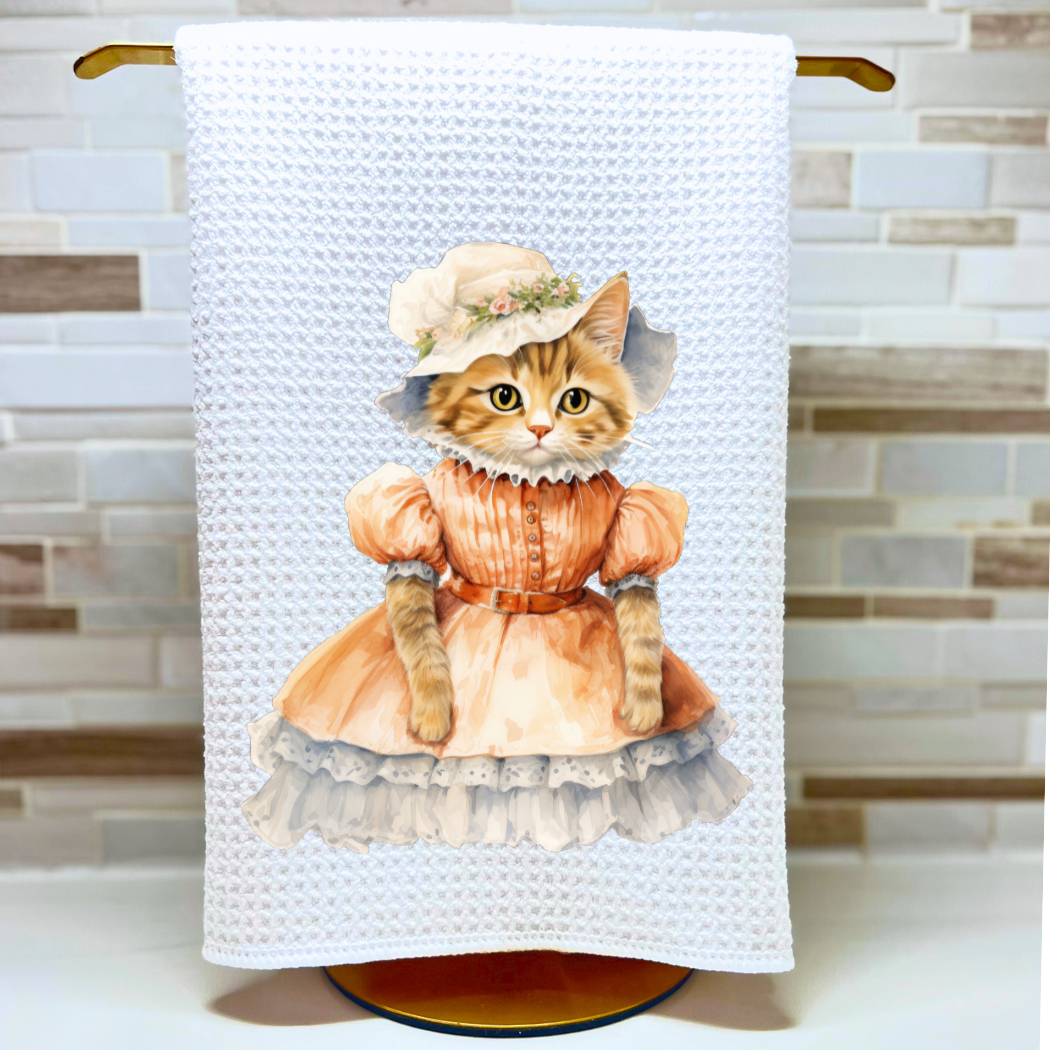 Victorian Cat Collection Tea Towel