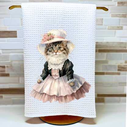 Victorian Cat Collection Tea Towel