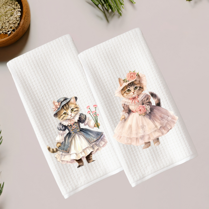 Victorian Cat Collection Tea Towel