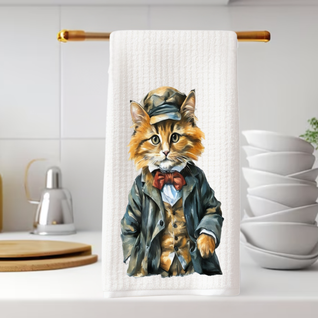 Victorian Cat Collection Tea Towel