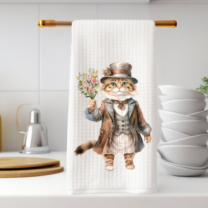 Victorian Cat Collection Tea Towel