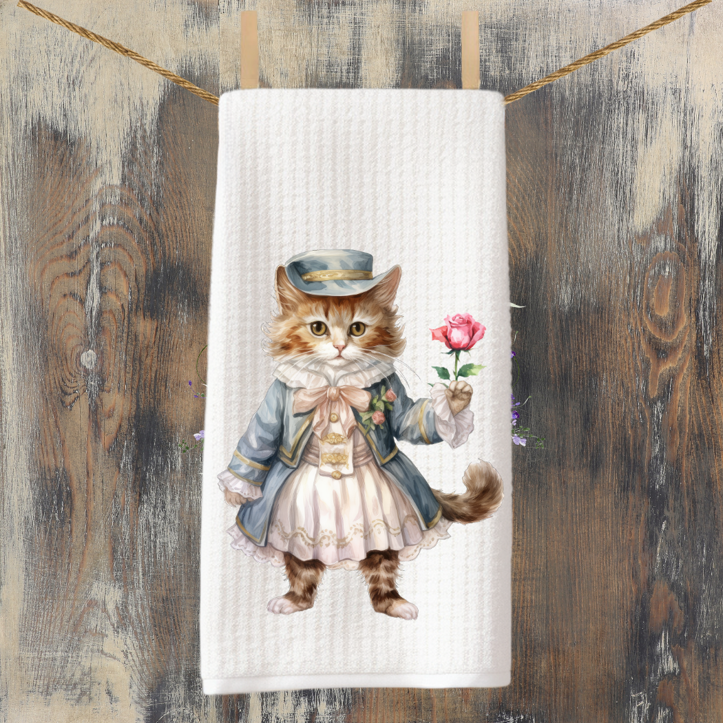 Victorian Cat Collection Tea Towel