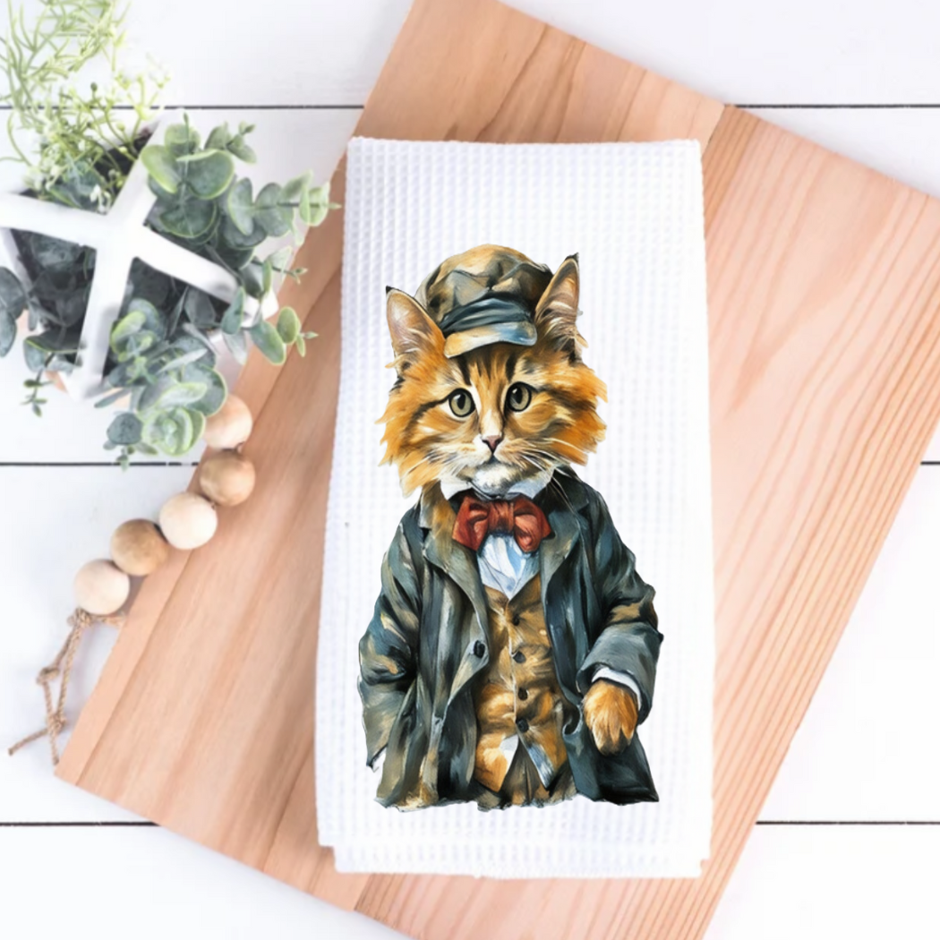 Victorian Cat Collection Tea Towel