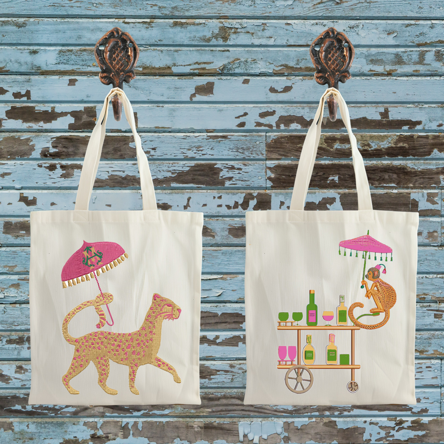 Preppy Palm Beach Tea Towel & Totes