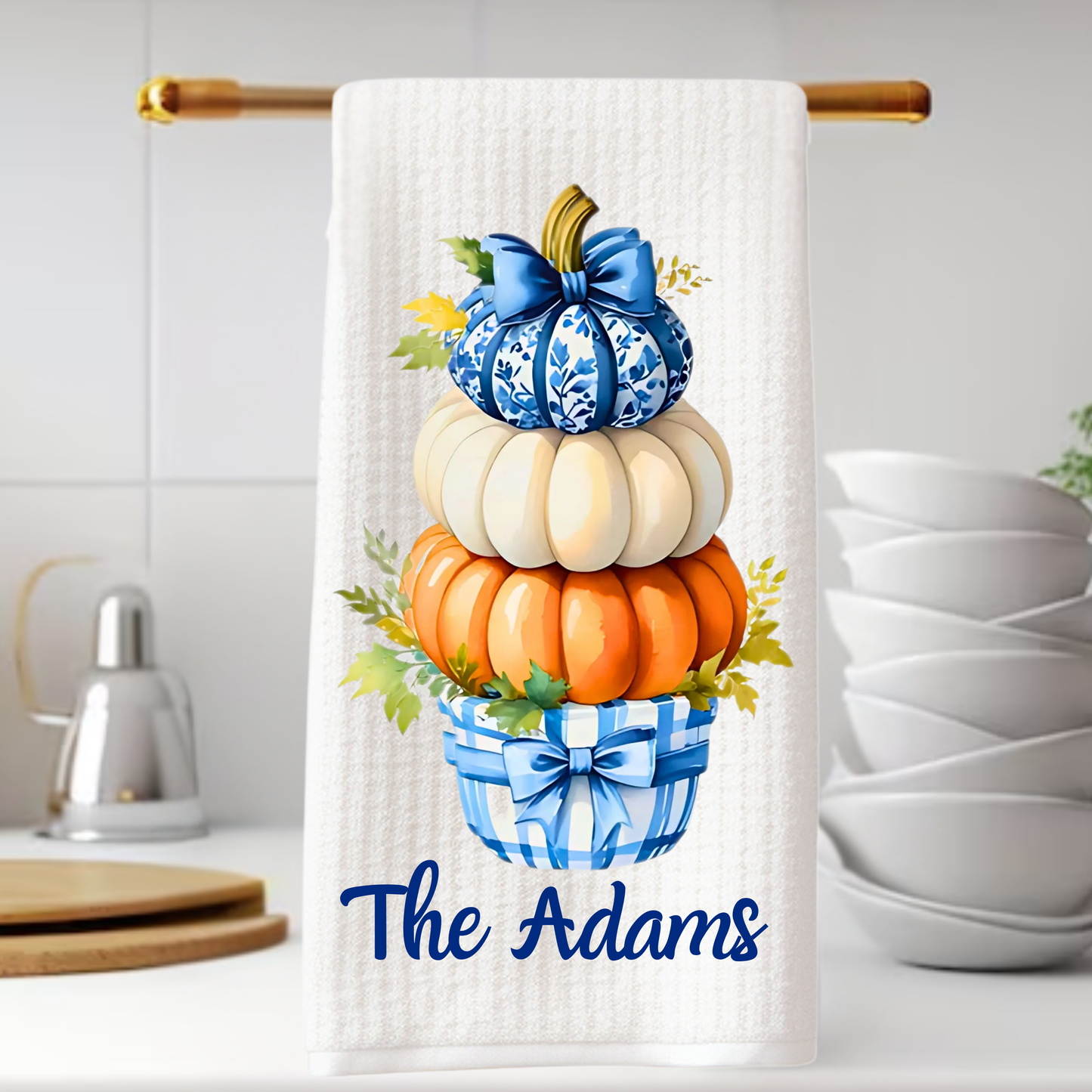 Pumpkin Topiary in Blue Chiny