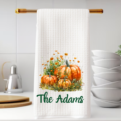 Autumn Pumpkins Tea Towel