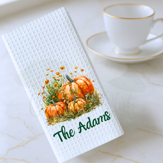 Autumn Pumpkins Tea Towel