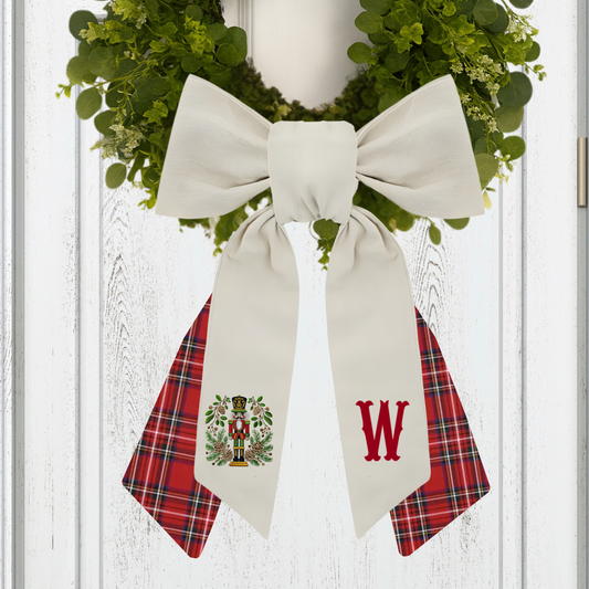 Nutcracker Embroidered Monogrammed Wreath Sash