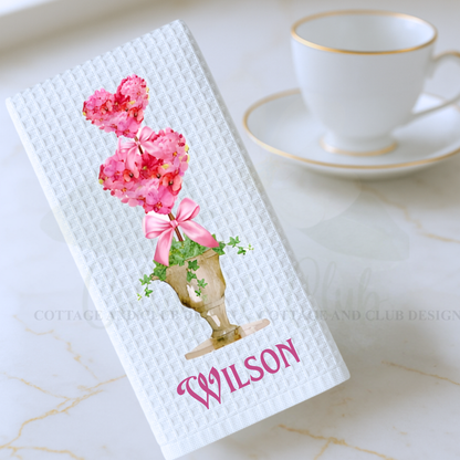 Valentine's Day Heart Topiary Tea Towel