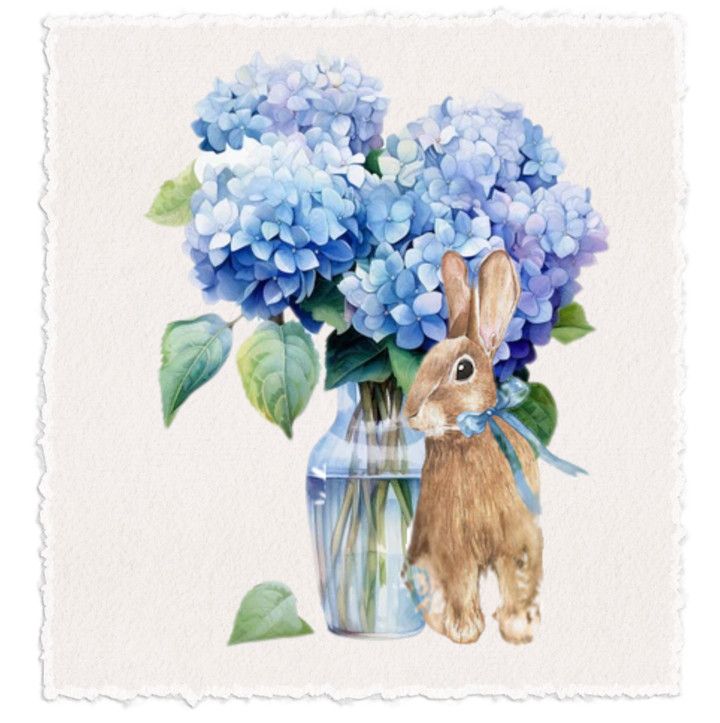 Blue Hydrangea Bunny