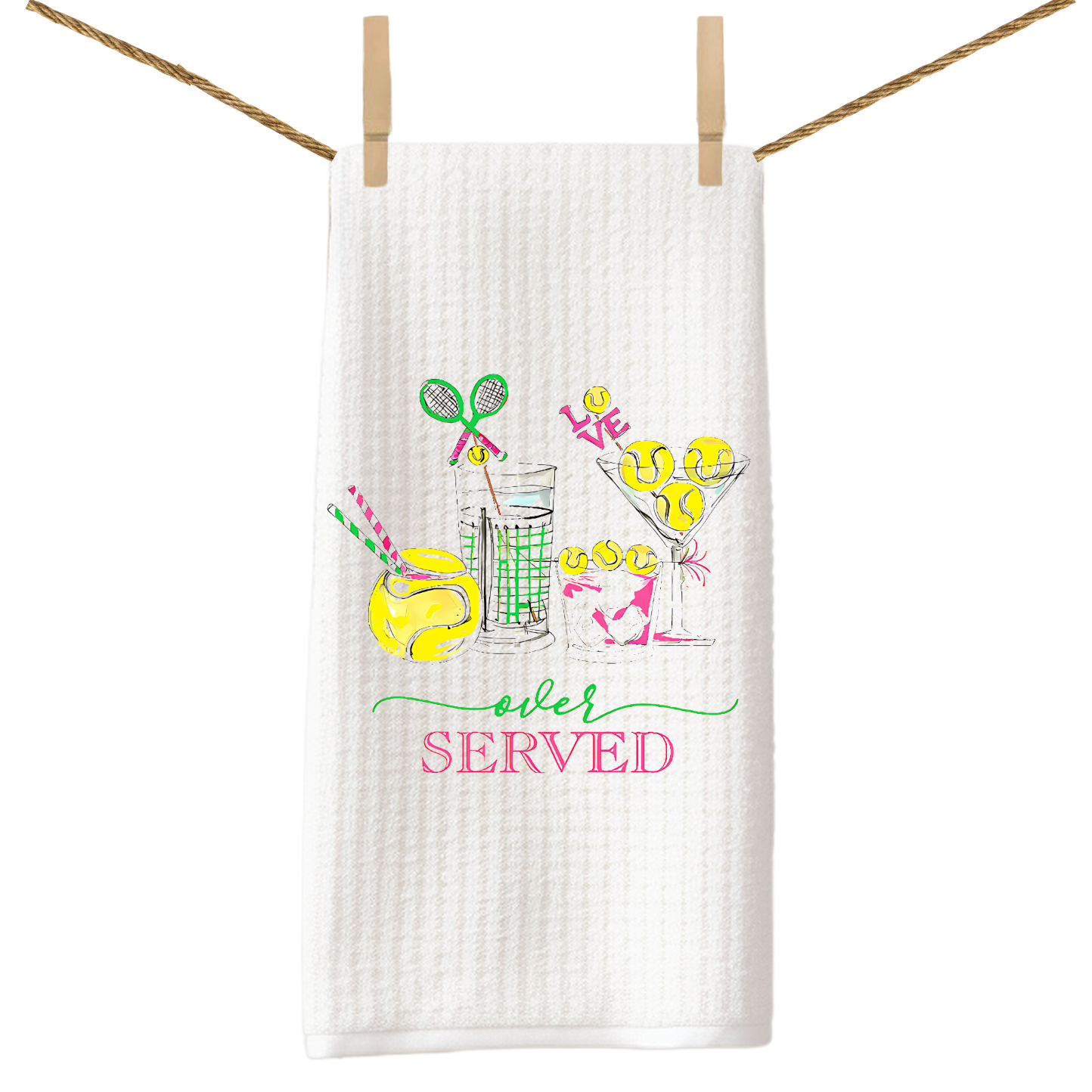 Tennis Overserved Tea Towel