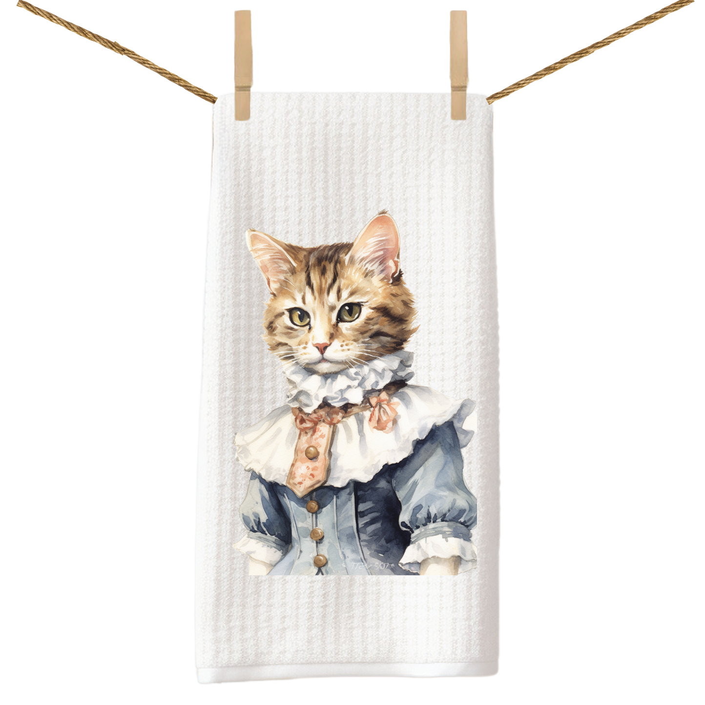 Victorian Cat Collection Tea Towel