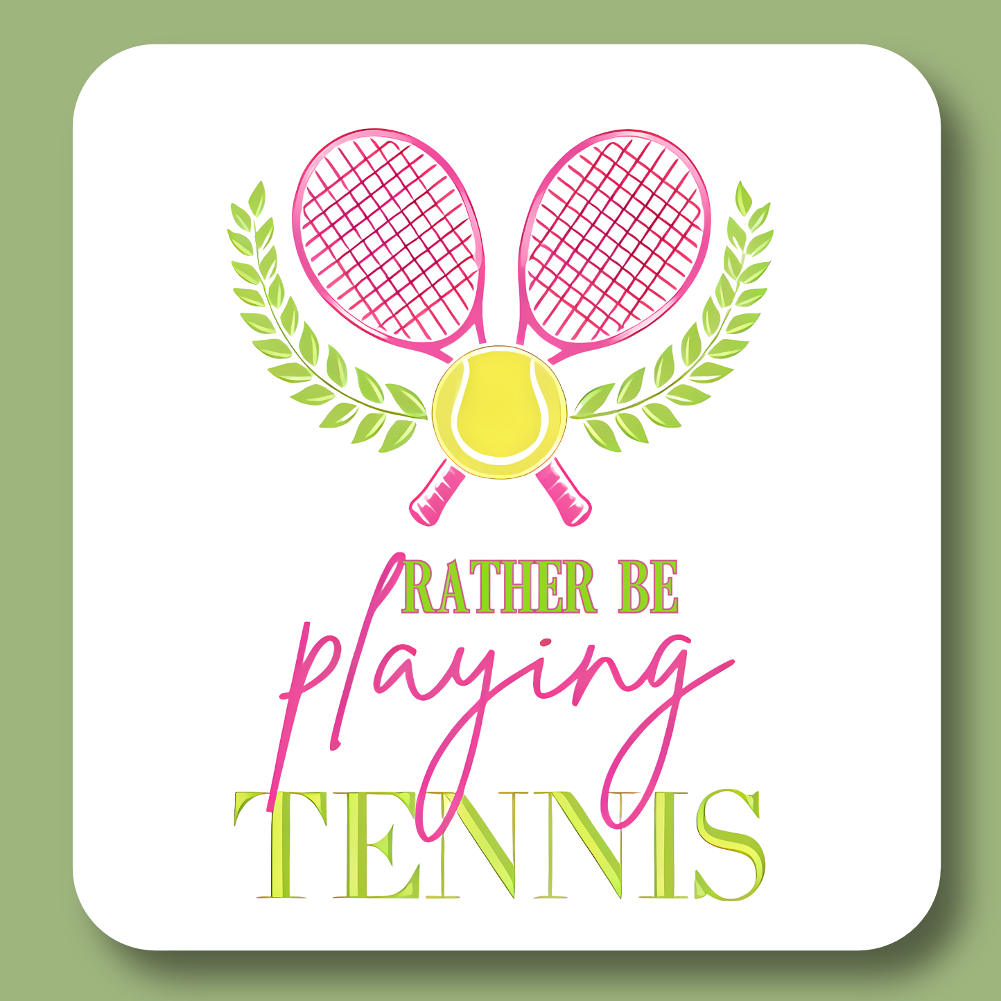 I'd Rather Be Playing Tennis Tea Towel