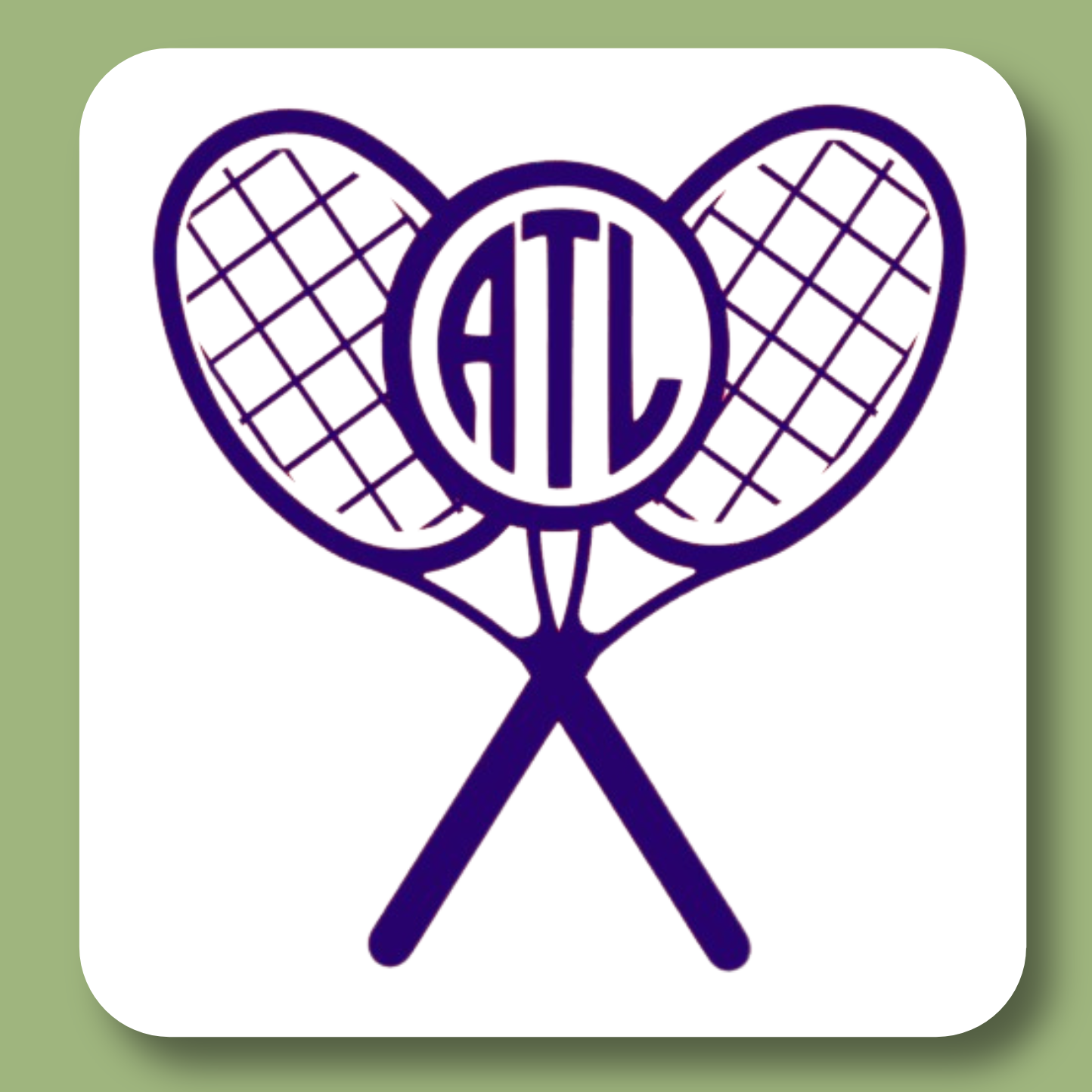 Tennis Monogram Cross Racket Tea Towel