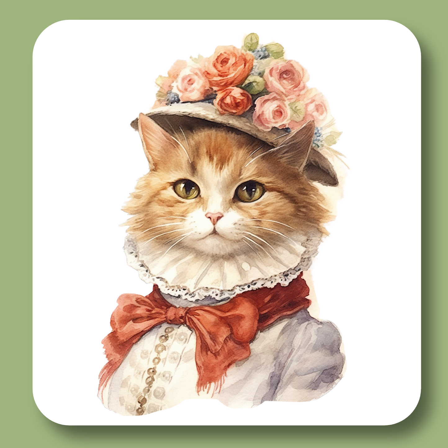 Victorian Cat Collection Tea Towel