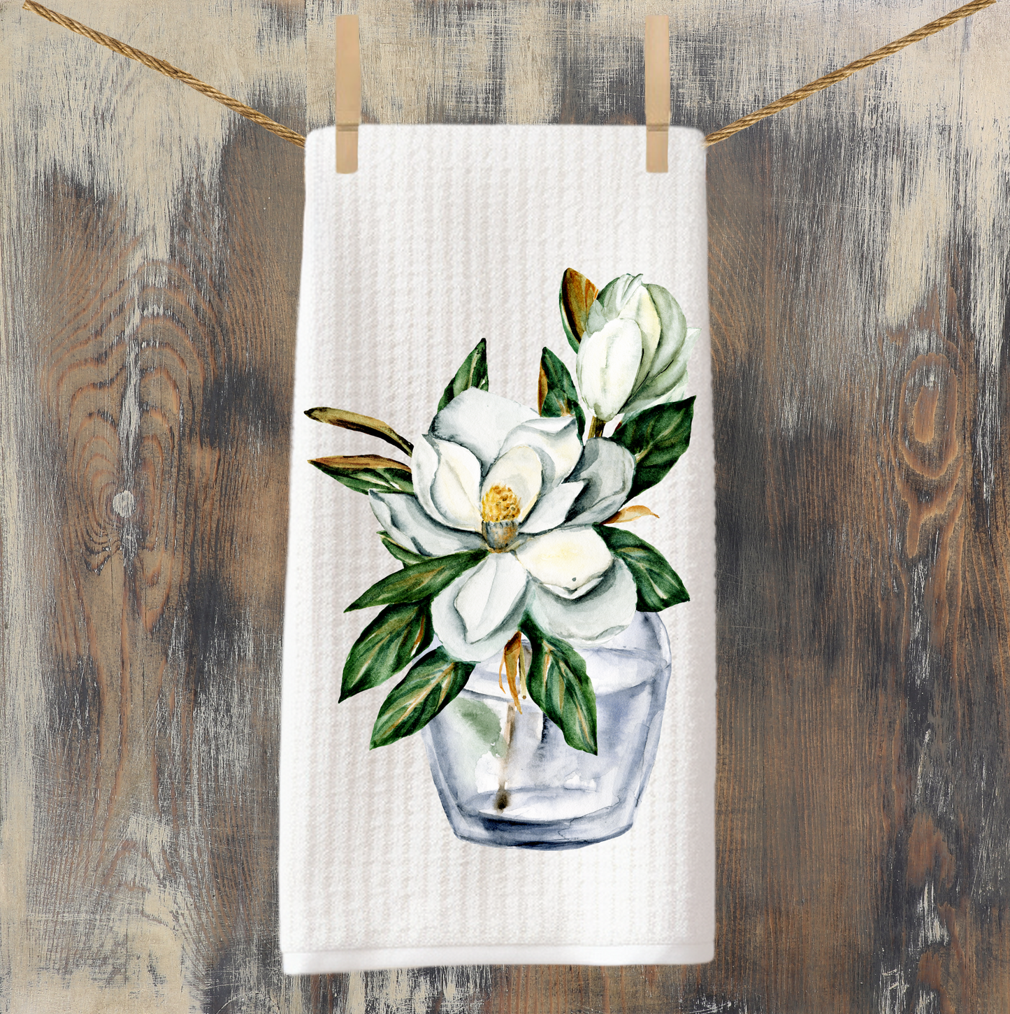 Magnolia Blooms Tea Towel