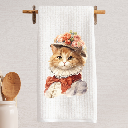 Victorian Cat Collection Tea Towel