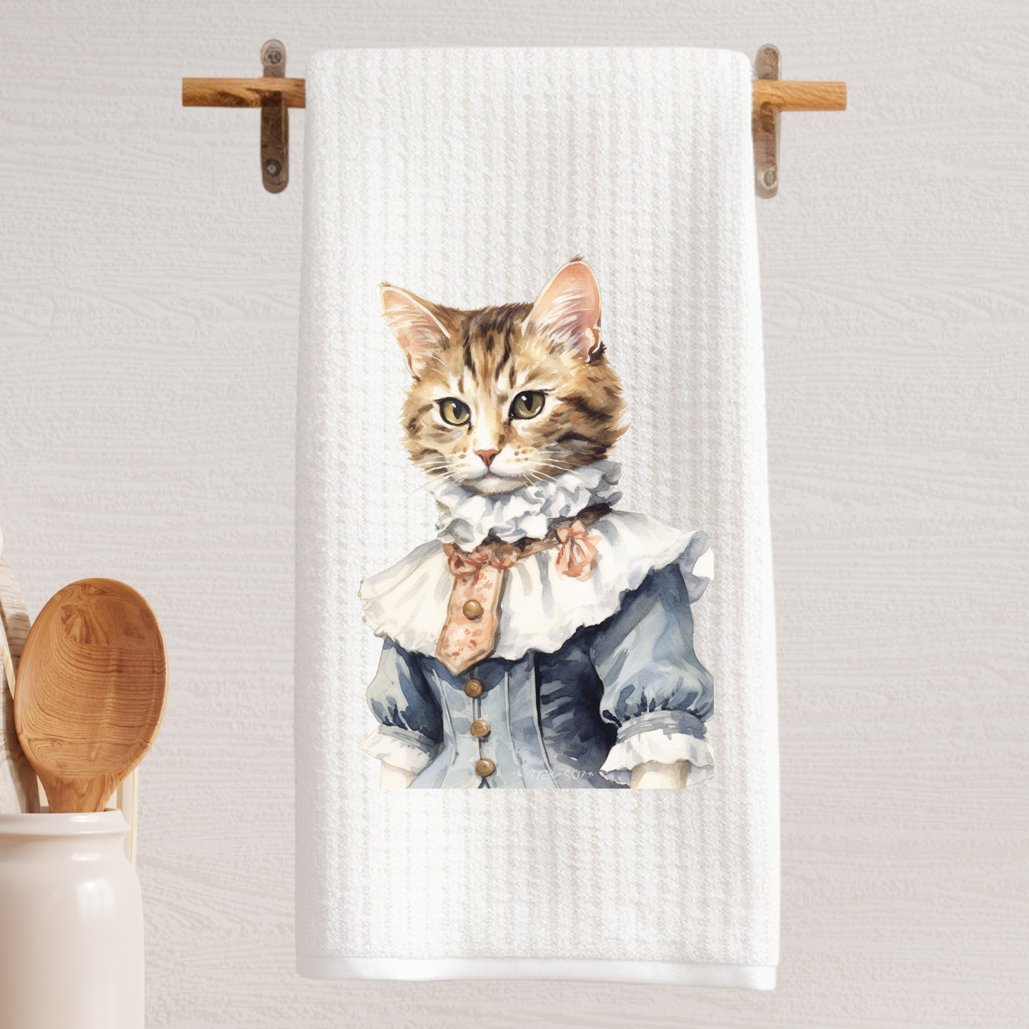 Victorian Cat Collection Tea Towel