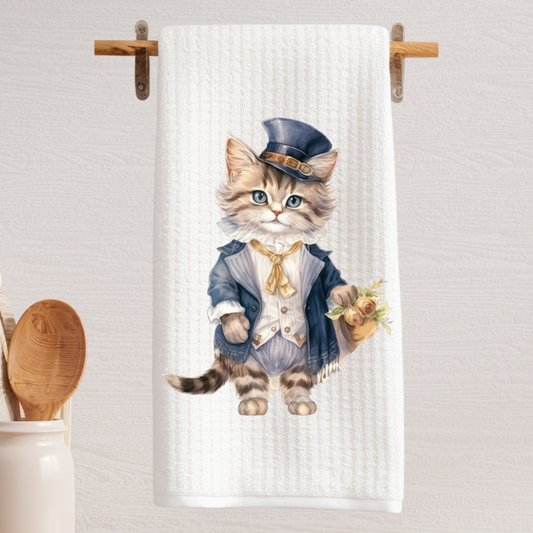 Victorian Cat Collection Tea Towel