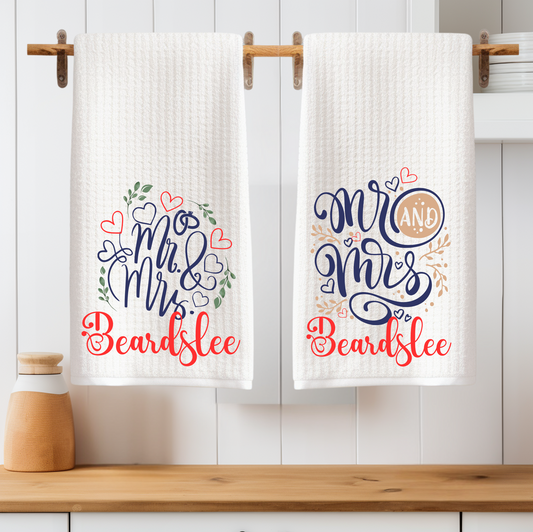 Personalized Mr. & Mrs. Tea Towel Set