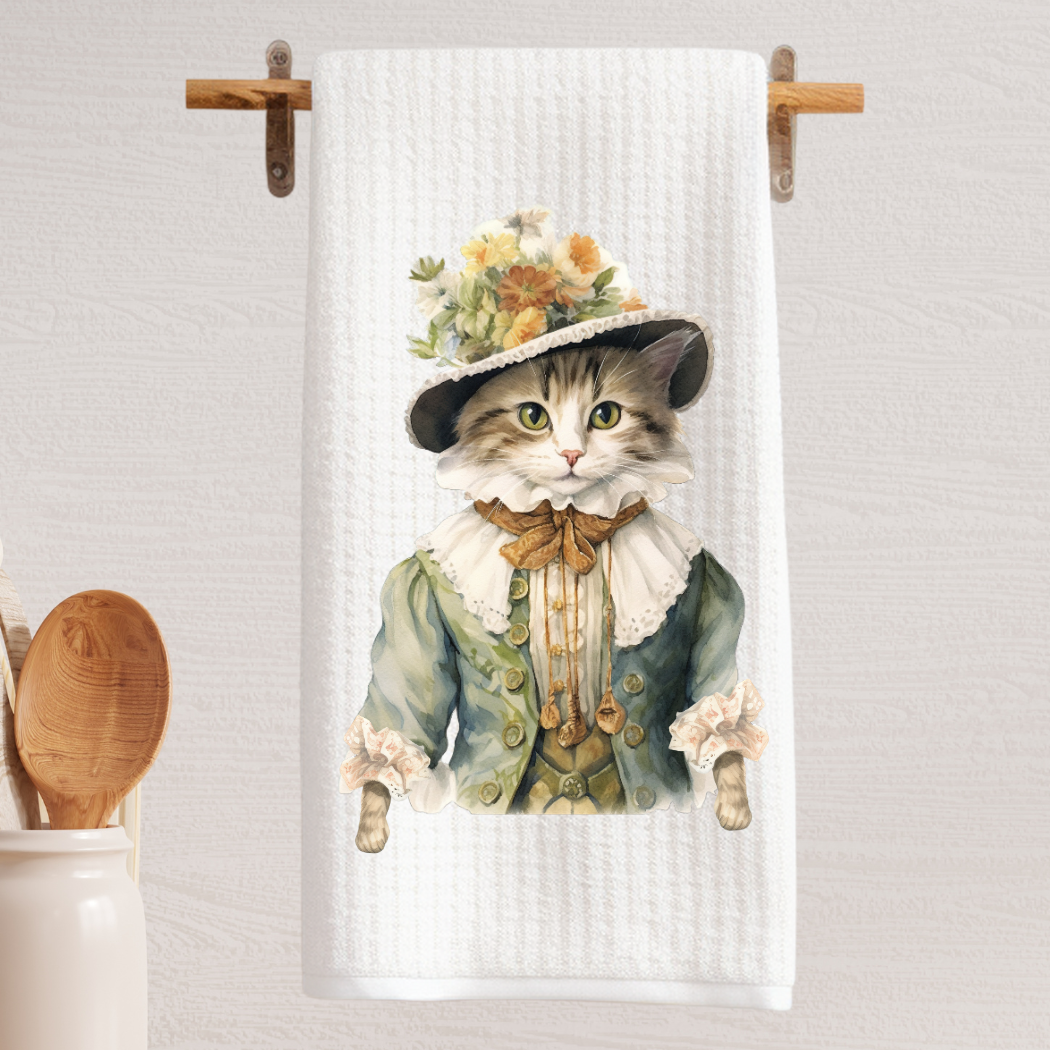 Victorian Cat Collection Tea Towel