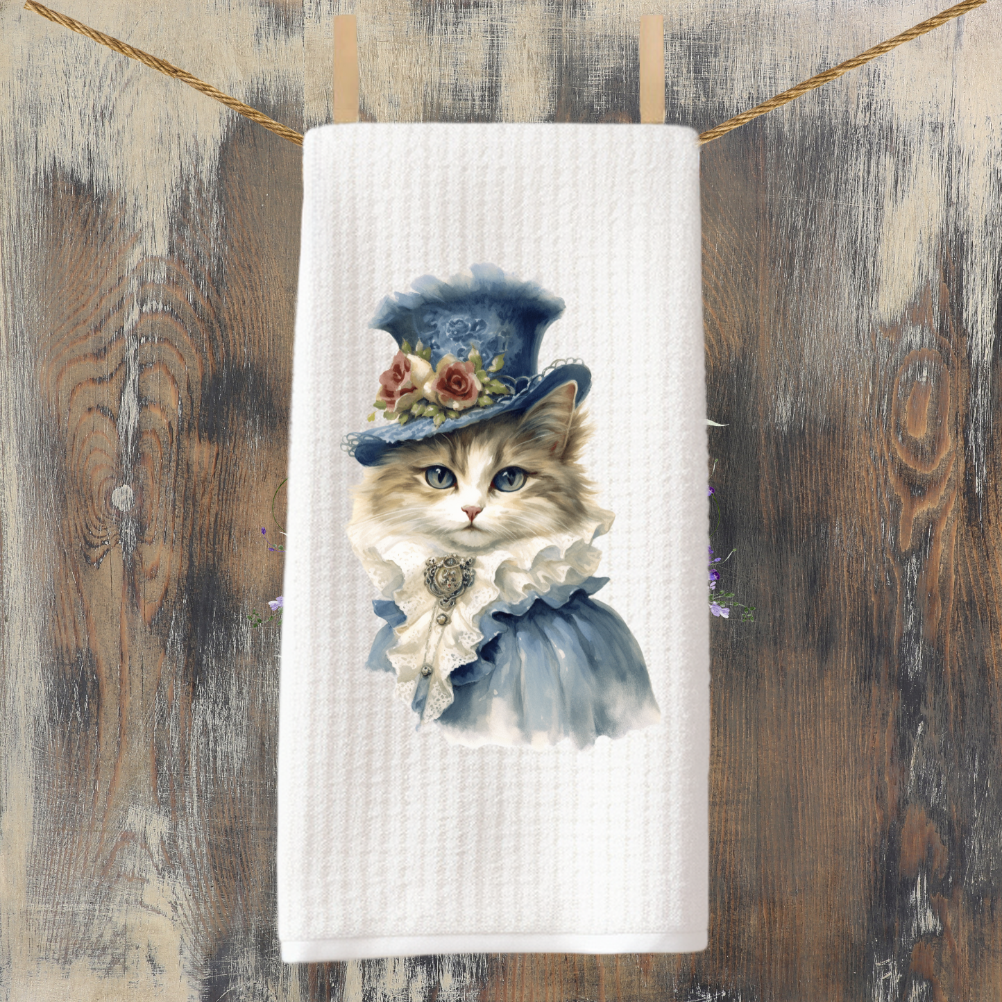 Victorian Cat Collection Tea Towel