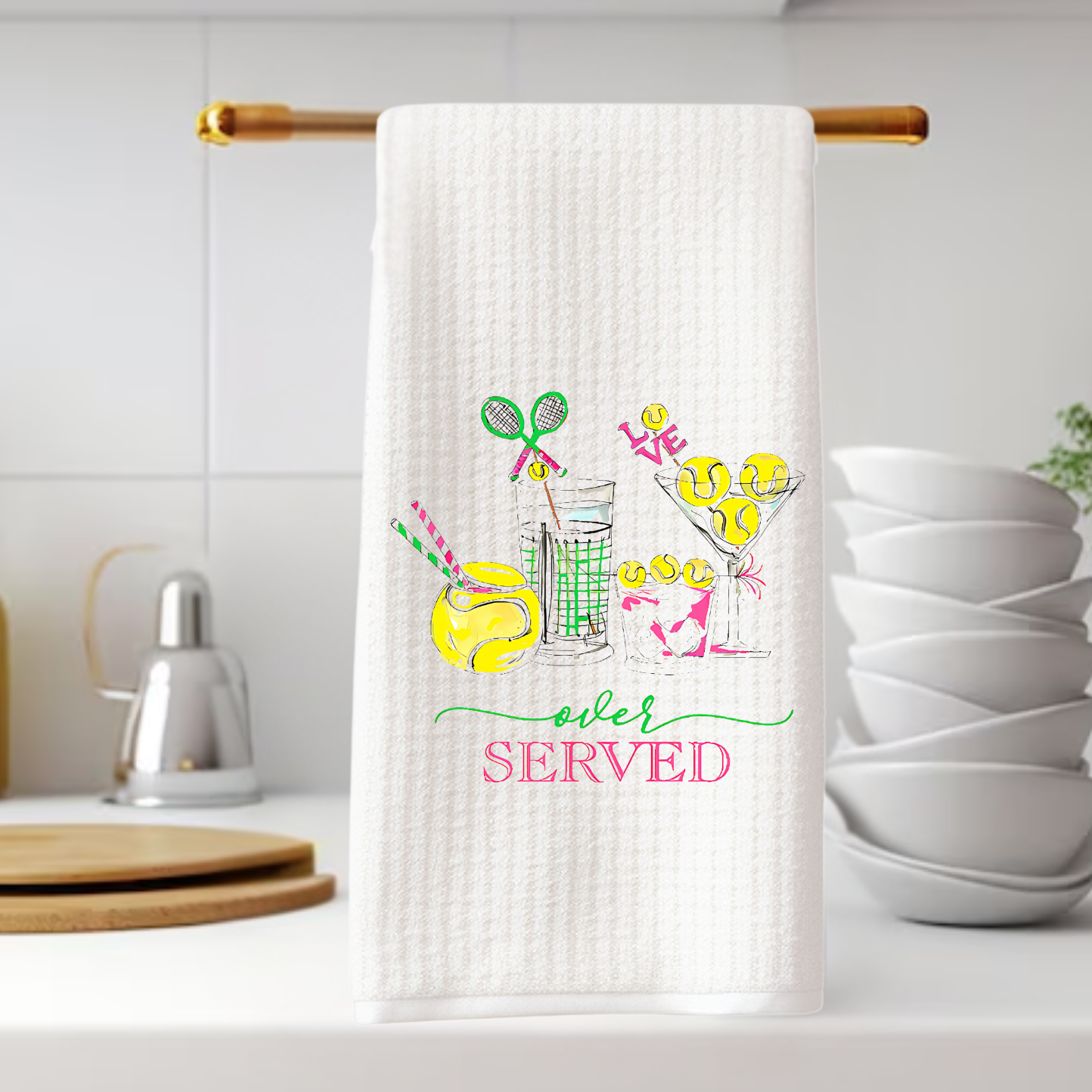 Tennis Overserved Tea Towel