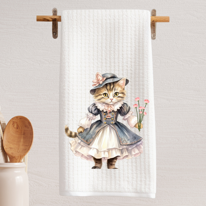 Victorian Cat Collection Tea Towel